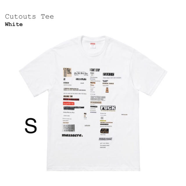 Cutouts Tee supreme 白 Sサイズ