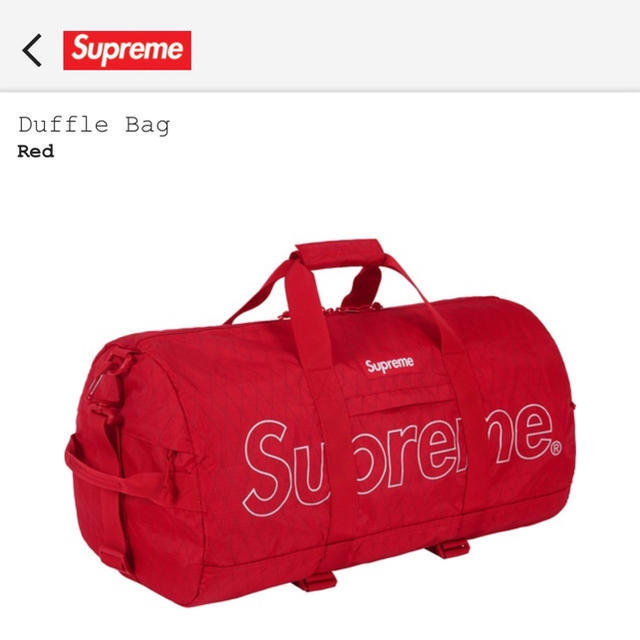 新品未使用カラーsupreme duffle bag 赤 red