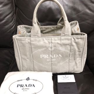 プラダ(PRADA)のPRADA / プラダ カナパ CANAPA DENIM   ライトグレイ(トートバッグ)