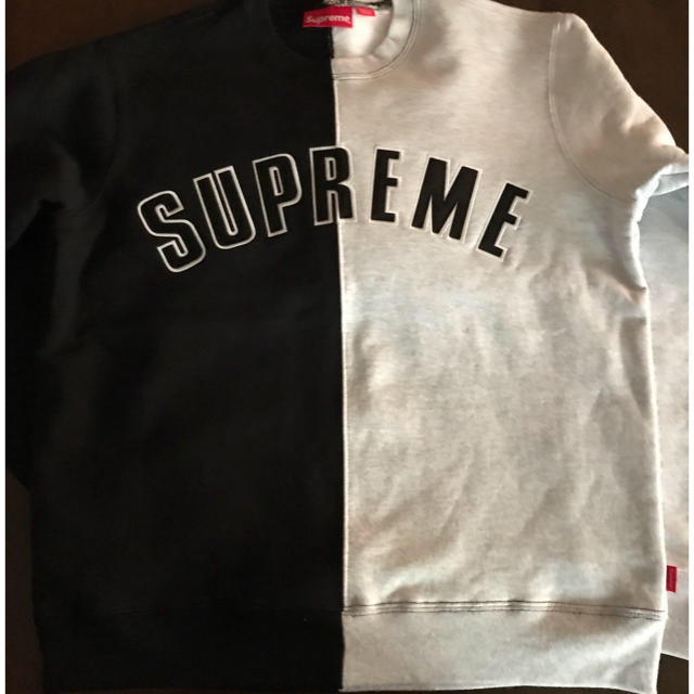 supreme split crewneck Sサイズ 白黒