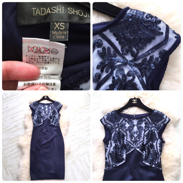 TADASHI SHOJI(タダシショウジ)の【美品】タダシショージ♡サイズXS スパンコールワンピース｡♪:*° レディースのワンピース(ひざ丈ワンピース)の商品写真