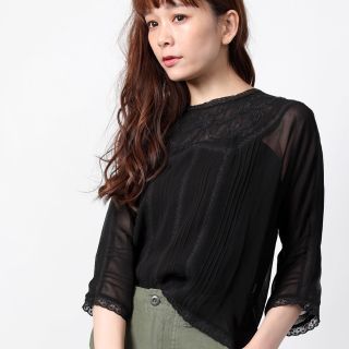 フリークスストア(FREAK'S STORE)のFREAK'S Store 新品 今期 ジョーゼットアンティークレーストップス(カットソー(長袖/七分))