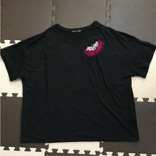 ザラ(ZARA)のZARA Tシャツ XL ビジュー付き 使用済み(Tシャツ(半袖/袖なし))