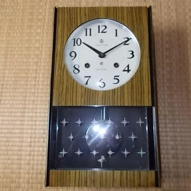 売り一掃 昭和のふりこ時計 ゼンマイ巻き 掛時計/柱時計