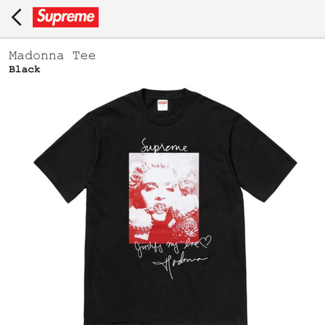 S サイズ SUPREME Madonna Tee 黒 マドンナ | フリマアプリ ラクマ