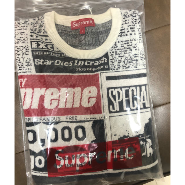 Supreme - 【L】 ニュースプリント セーターの通販 by ーーーs shop Supreme - 【L】 ニュースプリント セーターの通販 by ーーーs shop