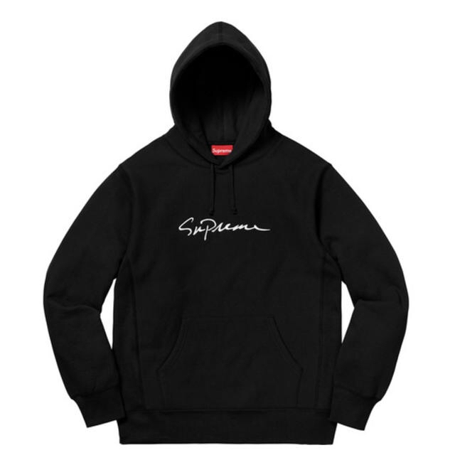 Supreme Classic Script Hooded XL 黒