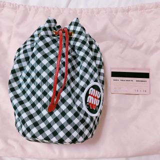 最安値挑戦!】 MIU チェック柄 MIU巾着バック チェック柄