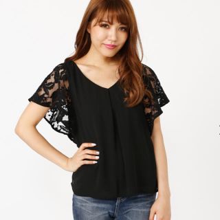 リエンダ(rienda)のrienda 美品 Lace SLV トップ(カットソー(半袖/袖なし))