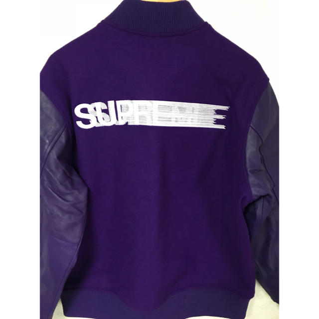 Supreme(シュプリーム)の最安値！ Motion Logo Varsity Jacket Purple M メンズのジャケット/アウター(スタジャン)の商品写真