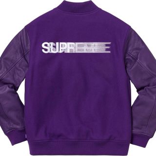 シュプリーム(Supreme)の最安値！ Motion Logo Varsity Jacket Purple M(スタジャン)