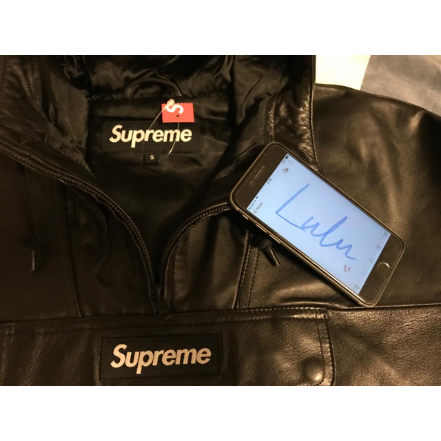 Supreme(シュプリーム)のleather anorak black S メンズのジャケット/アウター(レザージャケット)の商品写真