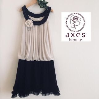 アクシーズファム(axes femme)の【せい様専用】アクシーズファム およばれドレス 切り替えワンピ M(ひざ丈ワンピース)