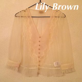 リリーブラウン(Lily Brown)のLily Brown レースカーディガン アイボリー(カーディガン)