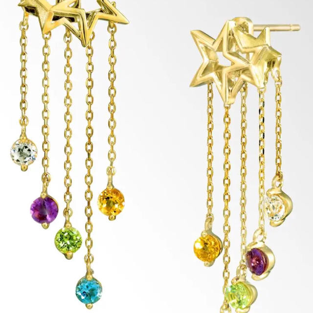 STAR JEWELRY(スタージュエリー)のスタージュエリーマルチカラー天然石ピアス現行品 レディースのアクセサリー(ピアス)の商品写真