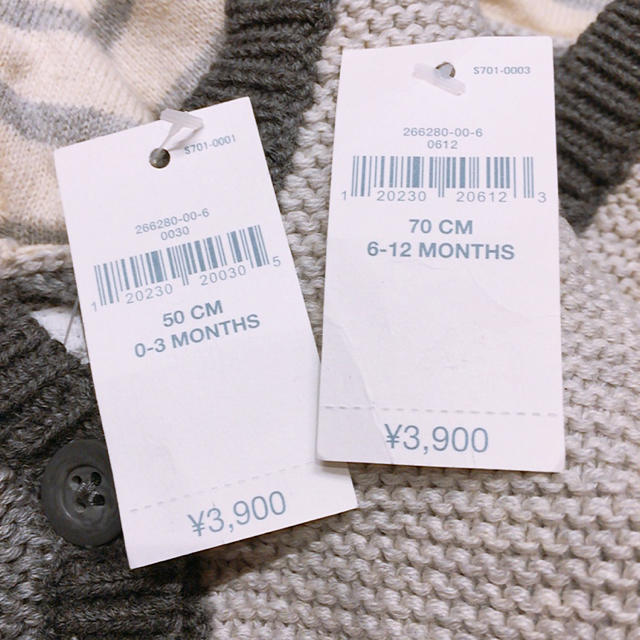 babyGAP(ベビーギャップ)の新品❁size 50❁大人気 くま耳 ニットカーディガン❁baby gap キッズ/ベビー/マタニティのベビー服(~85cm)(カーディガン/ボレロ)の商品写真