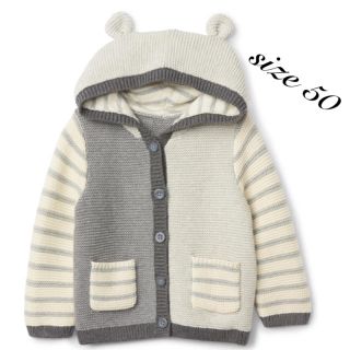 ベビーギャップ(babyGAP)の新品❁size 50❁大人気 くま耳 ニットカーディガン❁baby gap(カーディガン/ボレロ)