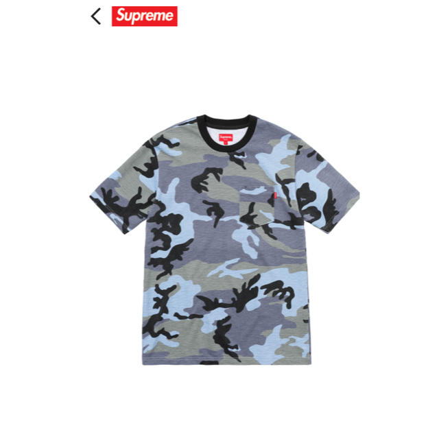 supreme ポケットTee Blue camo