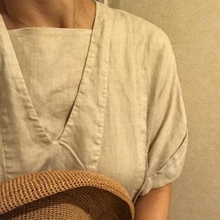 ネストローブ(nest Robe)のnest robe linen onepiece.(ひざ丈ワンピース)