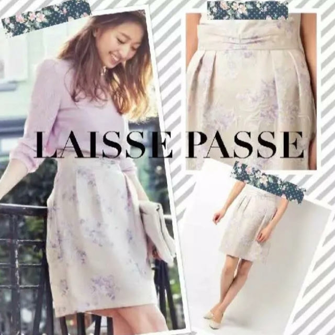 LAISSE PASSE(レッセパッセ)のレッセパッセ 花柄スカート 34 値下げ レディースのスカート(ひざ丈スカート)の商品写真