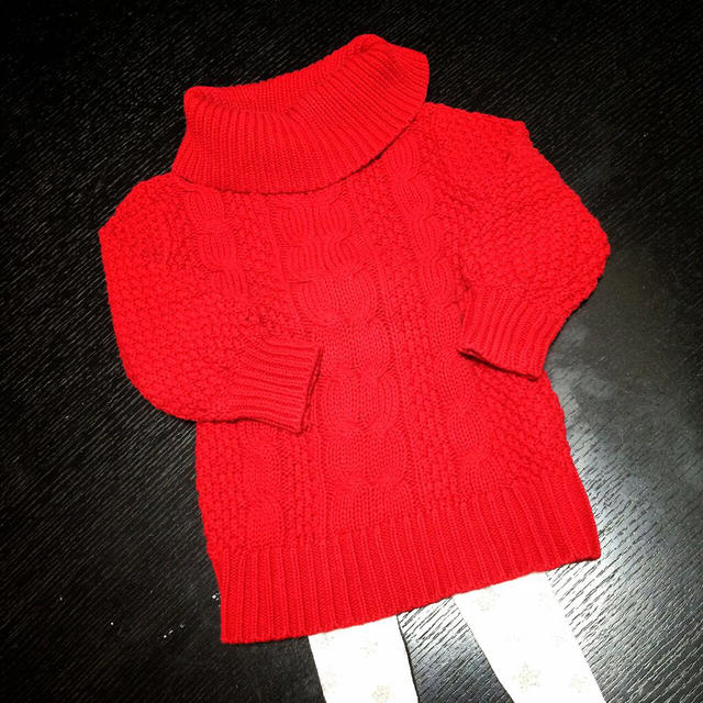 babyGAP(ベビーギャップ)のGAPケーブルザックリニットワンピース キッズ/ベビー/マタニティのキッズ服女の子用(90cm~)(その他)の商品写真