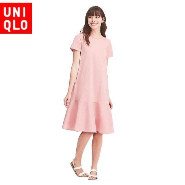 UNIQLO(ユニクロ)のサイズM ユニクロ 406988 ワンピース （半袖）Aライン マタニティ レディースのワンピース(ひざ丈ワンピース)の商品写真