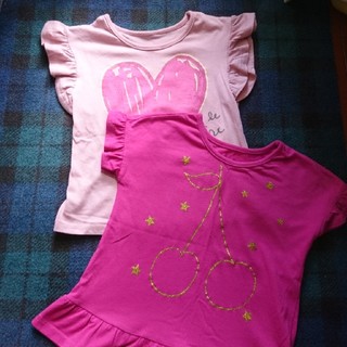 フェリシモ(FELISSIMO)の女児 ピンク系 Tシャツ 110㎝ 2枚(Tシャツ/カットソー)