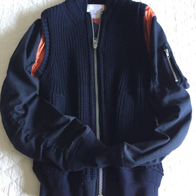 sacai サカイ 16ss  ニット切替MA1ブルゾン サイズ2