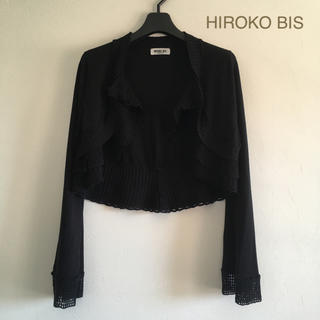 ヒロコビス(HIROKO BIS)の【未使用】HIROKO BIS★ブラック ニットボレロ(ボレロ)