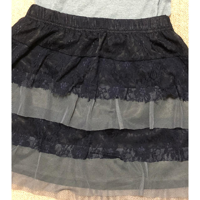 リブトップスアンドチュールスカート レディースのスカート(ミニスカート)の商品写真