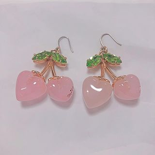 ミルク(MILK)のMILK ハートチェリーピアス ピンク(ピアス)