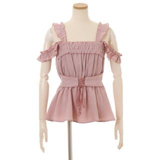 リズリサ(LIZ LISA)の新品 LIZ LISA リズリサ シャーリングペプラムトップス ピンク(カットソー(半袖/袖なし))