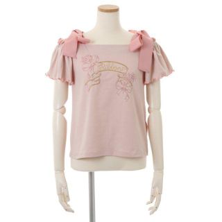 リズリサ(LIZ LISA)の新品 LIZ LISA リズリサ リボンプリントTシャツ ピンク(Tシャツ(半袖/袖なし))