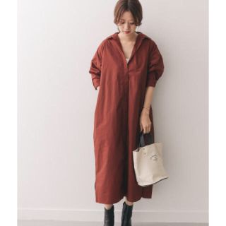 アーバンリサーチドアーズ(URBAN RESEARCH DOORS)の【k_kun_chisa様 専用 】バックタックロングシャツワンピース RED (ロングワンピース/マキシワンピース)