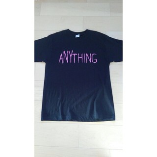 anything  Lサイズ　ブラック×ピンク(Tシャツ/カットソー(半袖/袖なし))