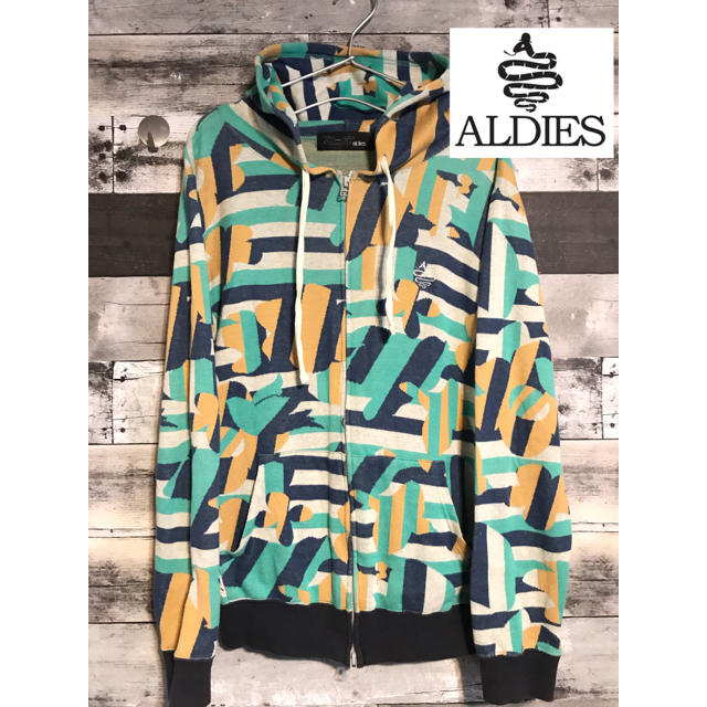 aldies(アールディーズ)の【aldies】アールディーズ ジップ フード パーカー 総柄 S メンズのトップス(パーカー)の商品写真