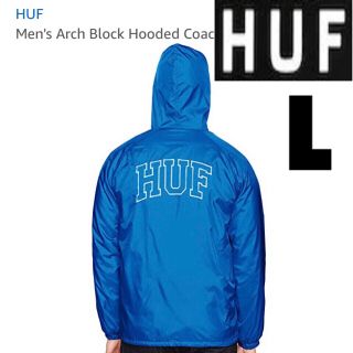 ハフ(HUF)のHUF コーチジャケット L 青 タグ付き(ナイロンジャケット)