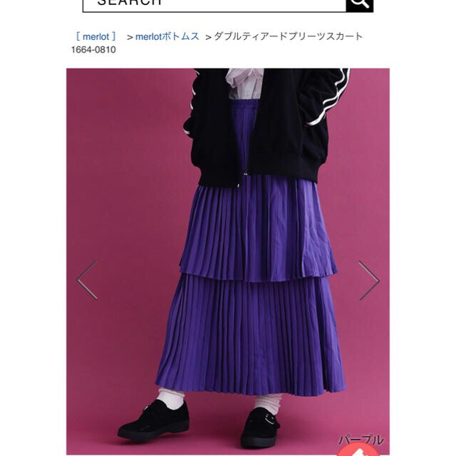 merlot(メルロー)のプリーツスカート レディースのスカート(ひざ丈スカート)の商品写真