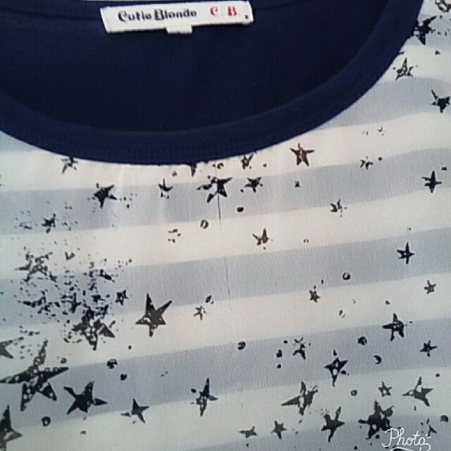 星柄シフォンTシャツ レディースのトップス(Tシャツ(半袖/袖なし))の商品写真