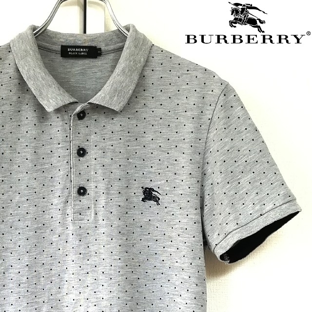 BURBERRY BLACK LABEL(バーバリーブラックレーベル)のBURBERRY バーバリー ブラックレーベル ポロシャツ ドット柄 貴重 希少 メンズのトップス(ポロシャツ)の商品写真