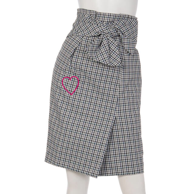 JUSGLITTY(ジャスグリッティー)の【新品タグ付き】JUSGLITTY☆リボン付チェックタイトスカート レディースのスカート(ひざ丈スカート)の商品写真