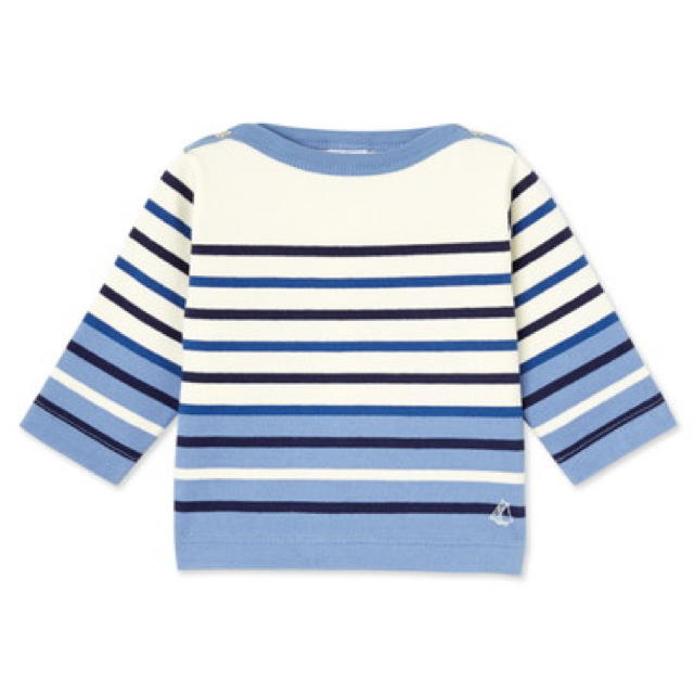 PETIT BATEAU(プチバトー)の12m 新品 プチバトー パネルボーダーカットソー キッズ/ベビー/マタニティのベビー服(~85cm)(シャツ/カットソー)の商品写真