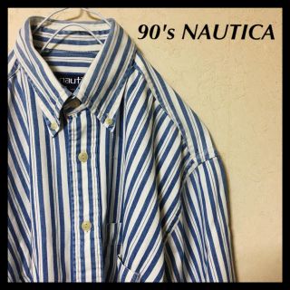 ノーティカ(NAUTICA)の90s古着 NAUTICA ノーティカ 小文字タグ ストライプ柄 七分丈シャツ(シャツ)