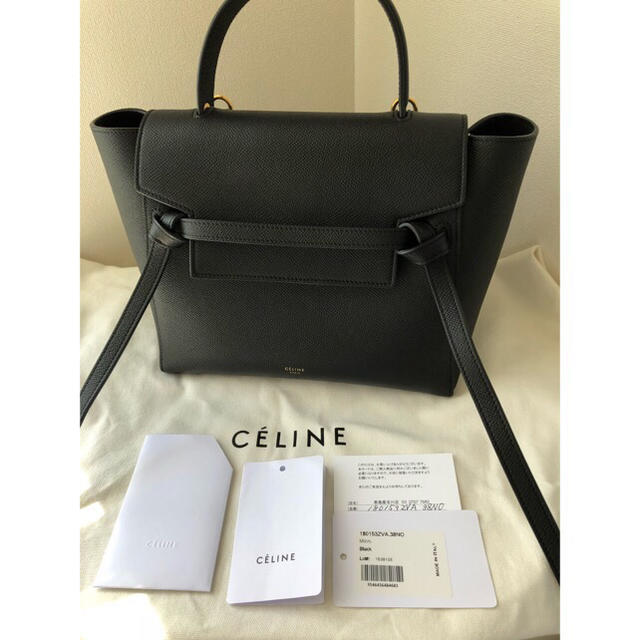 セリーヌ　CELINE マイクロ ベルトバッグ　ブラック　美品