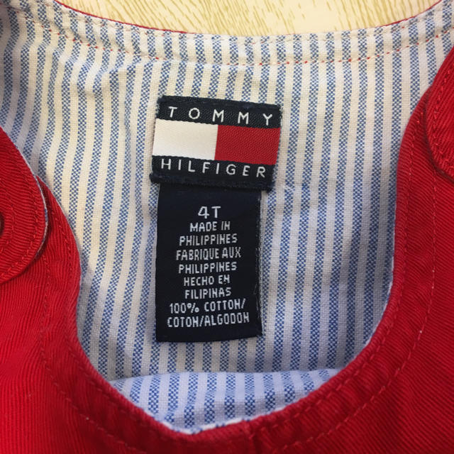 TOMMY HILFIGER(トミーヒルフィガー)のトミー 赤のワンピース 4T キッズ/ベビー/マタニティのキッズ服女の子用(90cm~)(ワンピース)の商品写真