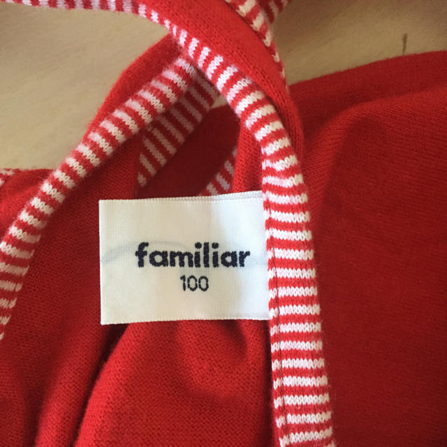 familiar(ファミリア)の♡美品♡familiar ファミリア 100 タンクトップ 赤 キッズ/ベビー/マタニティのキッズ服女の子用(90cm~)(Tシャツ/カットソー)の商品写真
