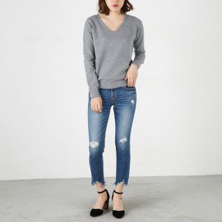 マウジー(moussy)のmoussy  マウジー デニム fringe cropped Skinny(デニム/ジーンズ)