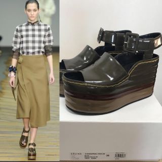 セリーヌ(celine)の希少☆セリーヌ CELINE 14AW 厚底 サンダル 36(サンダル)