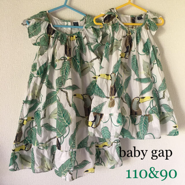 babyGAP(ベビーギャップ)のみおまお様専用♡ 姉妹お揃い ワンピース baby Gap 110 90 キッズ/ベビー/マタニティのキッズ服女の子用(90cm~)(ワンピース)の商品写真