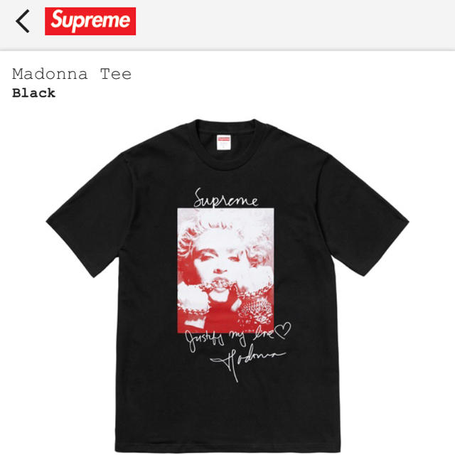 無料配達 Madonna 込 - Supreme Tee supreme Medium Black Tシャツ/カットソー(半袖/袖なし)